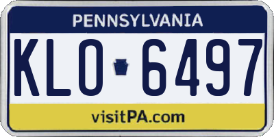 PA license plate KLO6497
