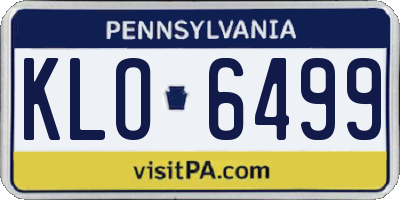 PA license plate KLO6499