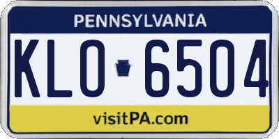 PA license plate KLO6504