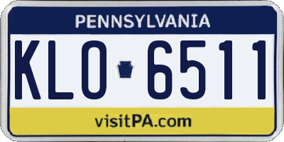 PA license plate KLO6511