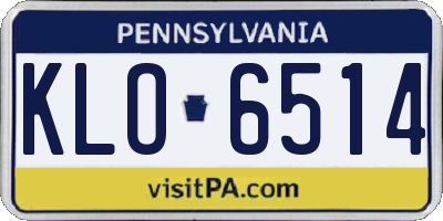 PA license plate KLO6514