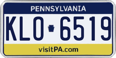 PA license plate KLO6519
