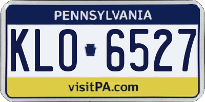 PA license plate KLO6527