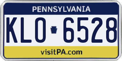 PA license plate KLO6528
