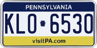 PA license plate KLO6530