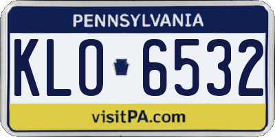 PA license plate KLO6532