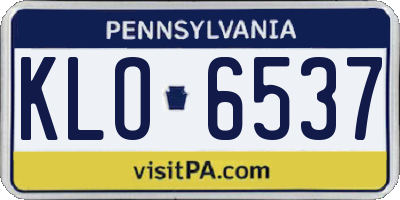PA license plate KLO6537