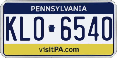 PA license plate KLO6540