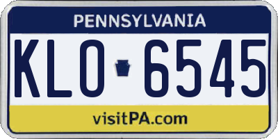 PA license plate KLO6545