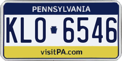 PA license plate KLO6546
