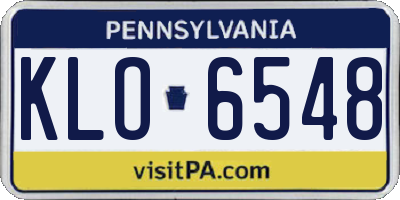 PA license plate KLO6548