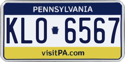 PA license plate KLO6567
