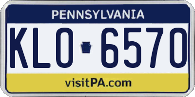 PA license plate KLO6570