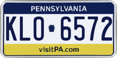 PA license plate KLO6572
