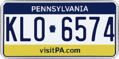 PA license plate KLO6574