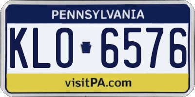 PA license plate KLO6576