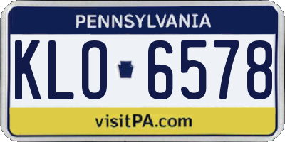 PA license plate KLO6578