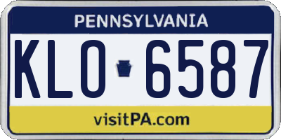 PA license plate KLO6587