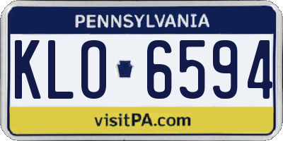PA license plate KLO6594