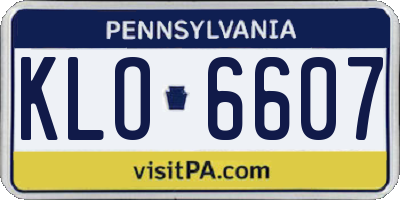 PA license plate KLO6607