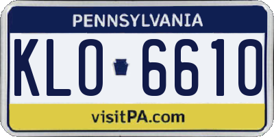 PA license plate KLO6610