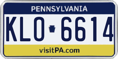 PA license plate KLO6614
