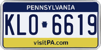 PA license plate KLO6619