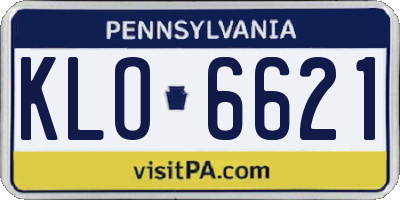 PA license plate KLO6621