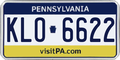 PA license plate KLO6622