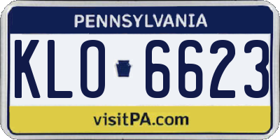 PA license plate KLO6623
