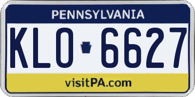 PA license plate KLO6627