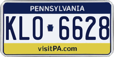 PA license plate KLO6628