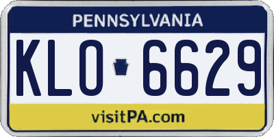 PA license plate KLO6629