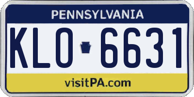 PA license plate KLO6631