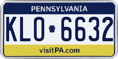 PA license plate KLO6632