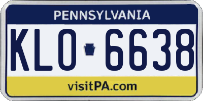 PA license plate KLO6638