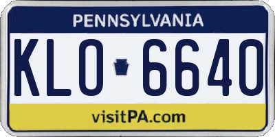 PA license plate KLO6640