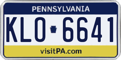 PA license plate KLO6641
