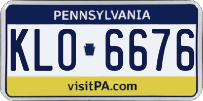 PA license plate KLO6676
