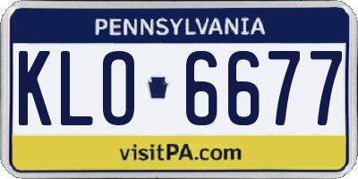 PA license plate KLO6677