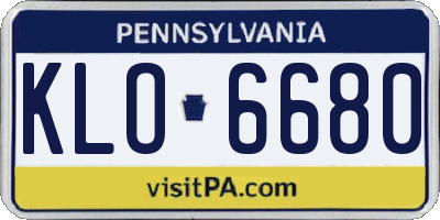 PA license plate KLO6680