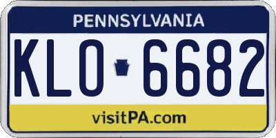 PA license plate KLO6682