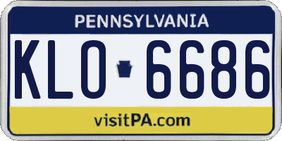 PA license plate KLO6686