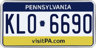 PA license plate KLO6690