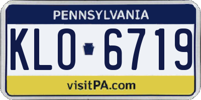 PA license plate KLO6719