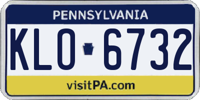 PA license plate KLO6732