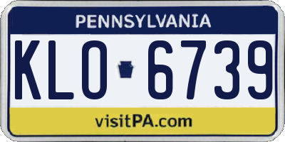 PA license plate KLO6739