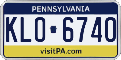PA license plate KLO6740