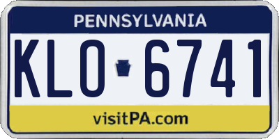PA license plate KLO6741