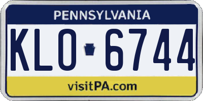 PA license plate KLO6744